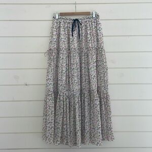 J. Crew Floral Maxi Skirt with Bow Details size M